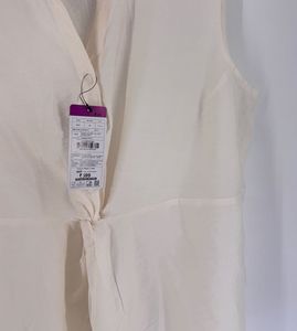 Cream Sleeveless Shirt