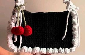 Crochet Ruffle Shoulder Bag