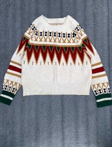 Patterned Knit Pullover Sweater