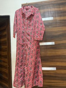 Pink Floral Print Maxi Dress