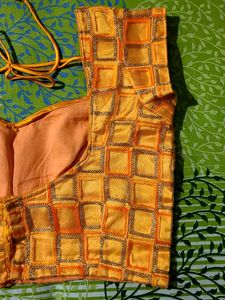 Beautiful Combo Orange N Pink Designer Net Blouses