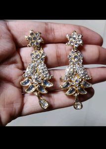 set of 4- Exquisite Gold Heart Earrings with Ruby