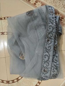 Embellished Grey Lehenga Choli Set