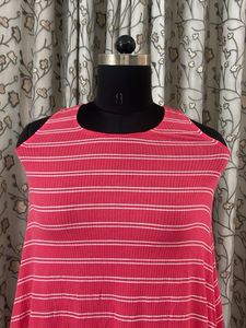 Pink Striped Sleeveless Top