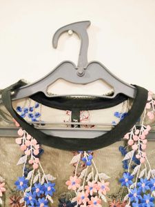 Really Beautiful Embroidered Floral Net Top