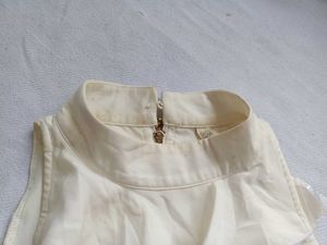 Cream Ruffle Halter Top