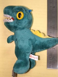 Cute Teal Dinosaur Plush bag tag
