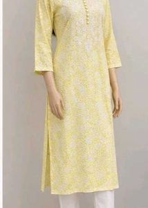Yellow Chikankari Kurta