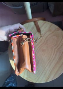 Textured Printed Fabric Block Bag Stylish