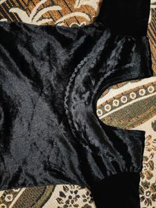 Elegant Black Velvet Blouse