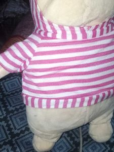 Cute Plush Toy with Striped Hoodie