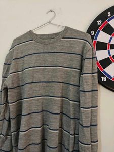 imported Striped Knit Sweater