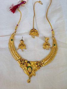 Exquisite Gold Peacock Necklace Set