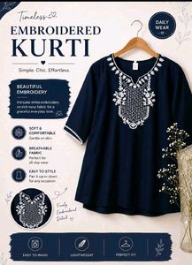 Timeless Embroidered Navy Kurta