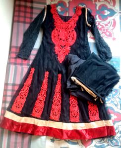 Black Net Anarkali Suit