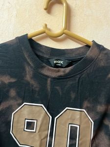 Trendy Tie-Dye "90" Crop T-Shirt