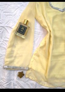 Yellow Tunic with Lace-up Detail