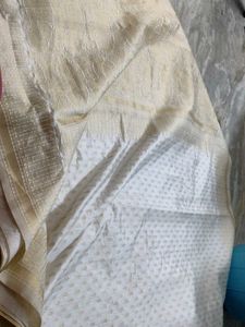 Elegant Cream Silk Saree