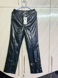 Chic Faux Leather Wide-Leg Pants