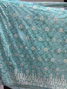 Turquoise Floral Saree