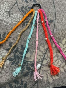 Boho Braided Hair Ties with Pearls & Charms