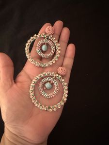 Beaded rhinestone Statement Earrings