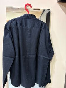 Classic Navy Band Collar Shirt