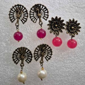 Antique Earrings with Beads Drops - Unused