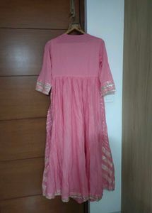 Pink Ethnic Gown With Golden Embroidery 🪷✨