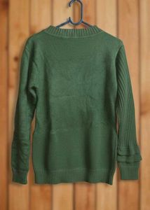 Embellished Olive Green Top free size upto 40 bust