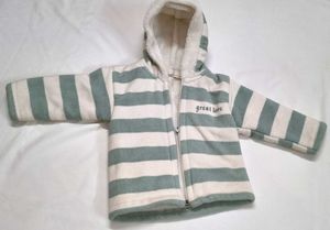 Striped Fleece Hooded Jacket