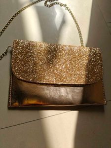 Sparkly Rose Gold Clutch Bag