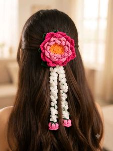 Handmade Crochet Flower Hair Clip