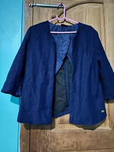 Elegant Blue Cropped Jacket