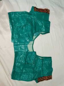 Emerald Green Embroidered Saree with blouse