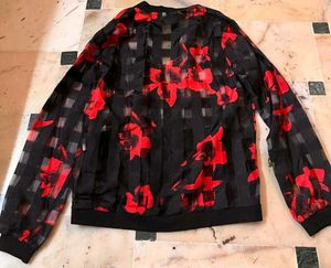 Sheer Floral Bomber Jacket