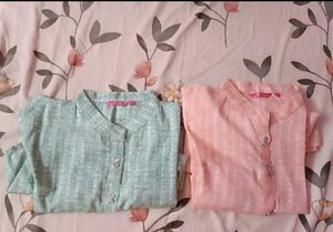 Free Delivery,Pretty Pastel Kurtas - Set of Two