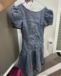 Denim Blue Puff Sleeve Dress