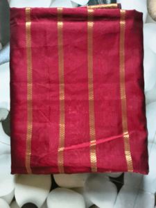 Elegant Maroon Saree with Gold Border