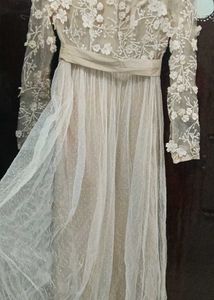 Elegant Floral Applique Ethnic Gown