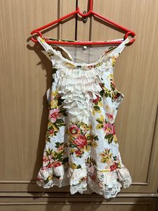 Flower Print Summer Cotton Top