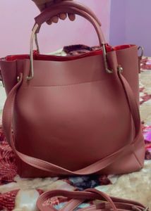 Stylish Pink Studded Handbag