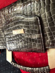 Chic Metallic Crocodile Clutch