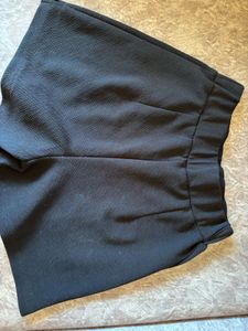 Black Textured Shorts