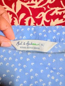 Light Blue Ditsy Print Top