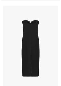 Zara limited edition Black Strapless V-Neck M