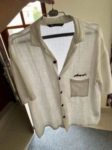 Original Zara White Half Sleeve Shirt