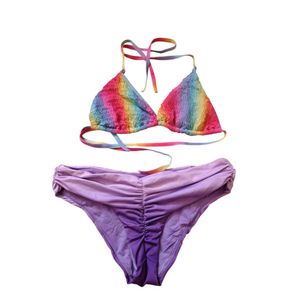 Rainbow Tie-Dye Bikini Set