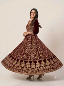 Royal Velvet Embroidered Festival Gown