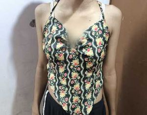 Floral Halter Neck Crop Top